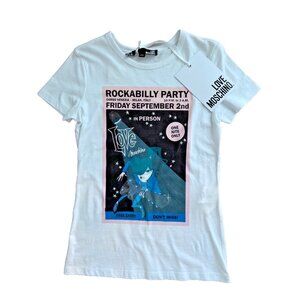 Love Moschino Rockabilly Party Stars Tee ( US 2 )